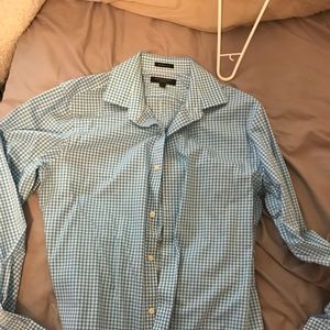 Banana republic grant fit blue checkered blue M